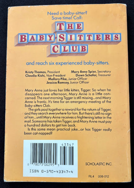 The Babysitters Club #25: Mary Anne and the Search for Tigger